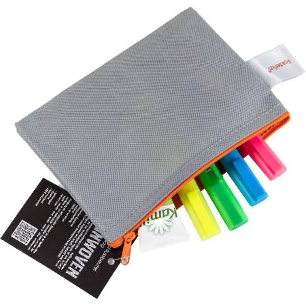 Reißverschlussbeutel A6 non-woven-PP opak hellgrau