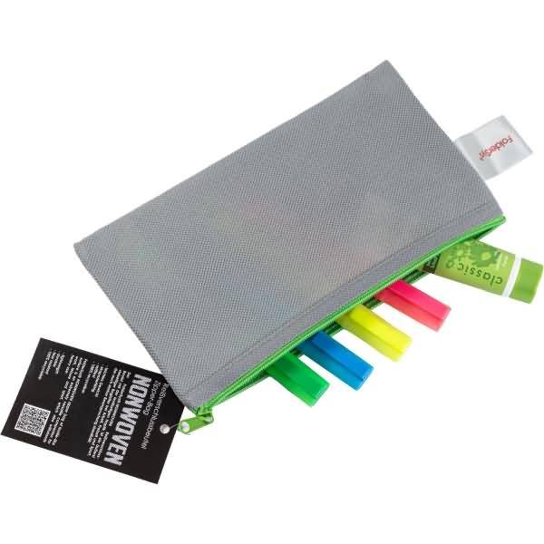 Reißverschlussbeutel DINlang non-woven-PP opak hellgrau