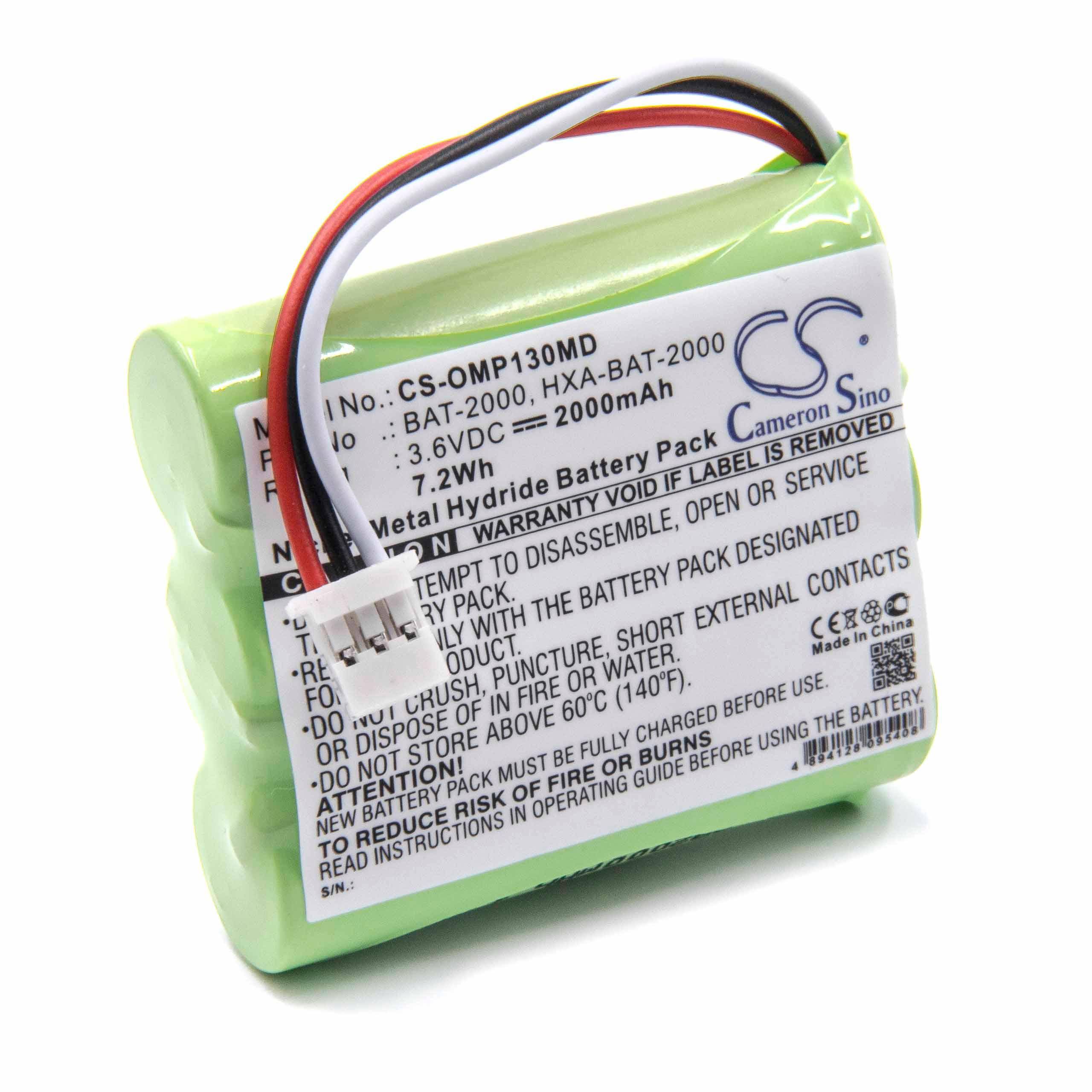 Medizintechnik-Akku als Ersatz für Omron BAT-2000 - 2000mAh, 3,6V, NiMH