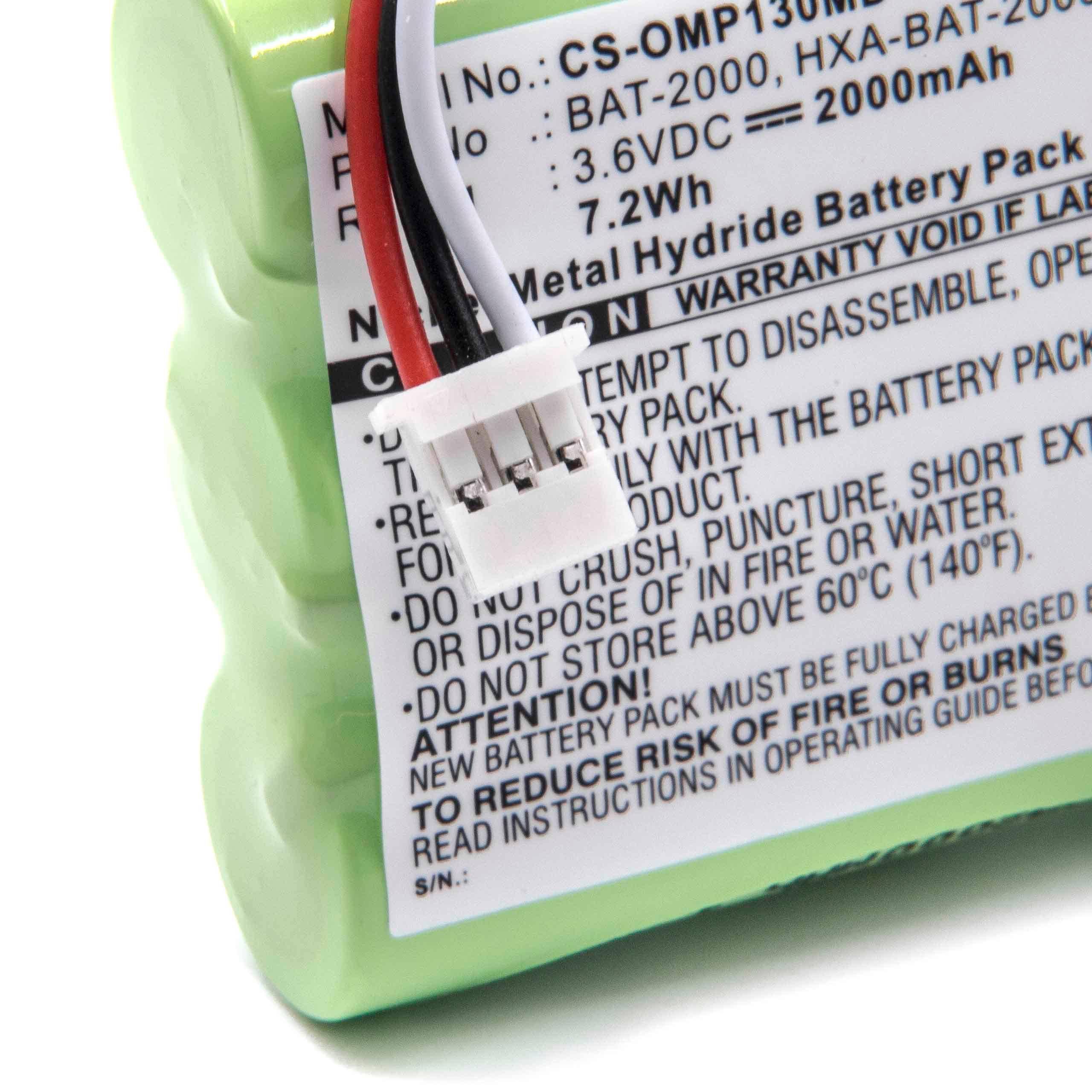 Medizintechnik-Akku als Ersatz für Omron BAT-2000 - 2000mAh, 3,6V, NiMH