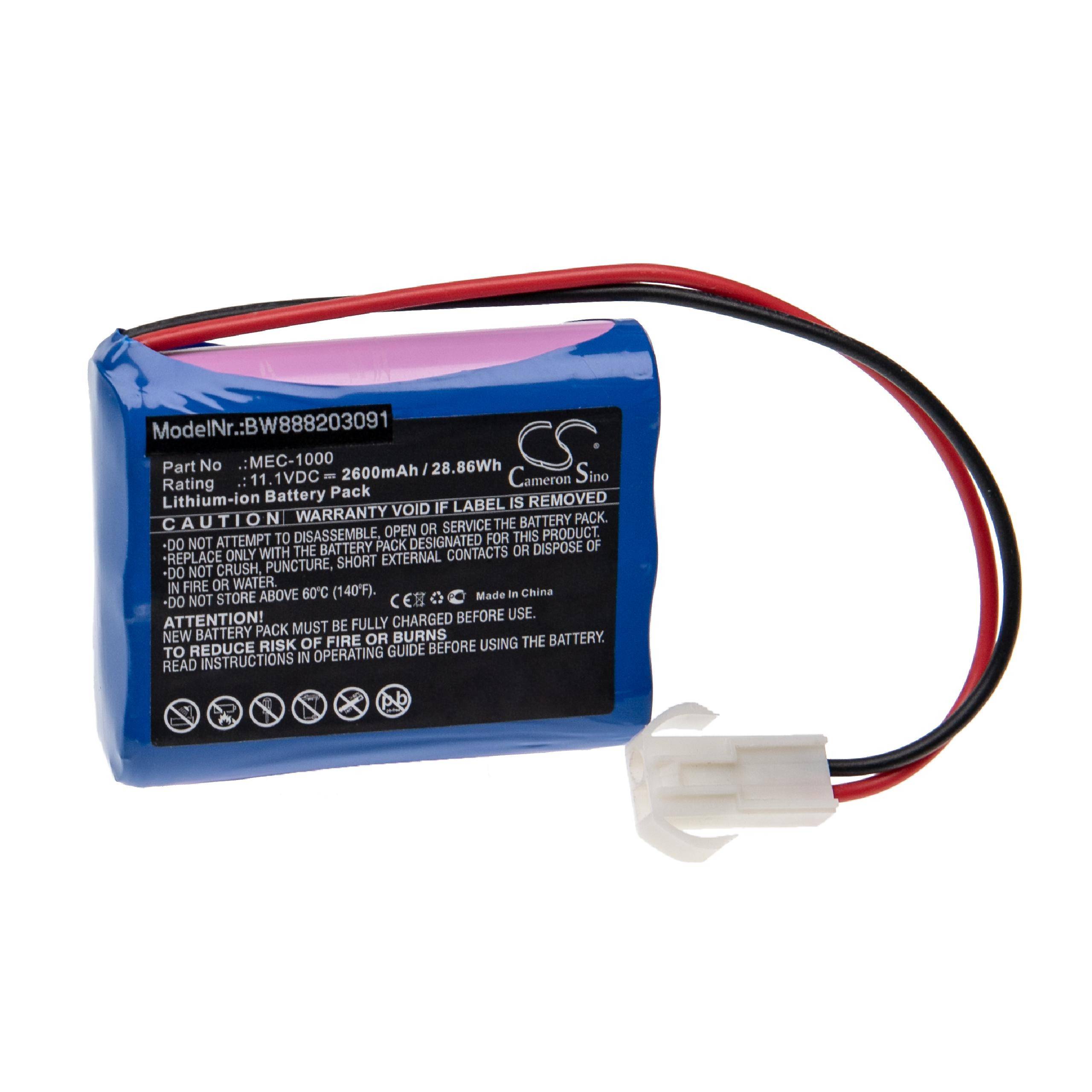 Medizintechnik-Akku passend für Mindray MEC-1000 - 2600mAh, 11,1V, Li-Ion