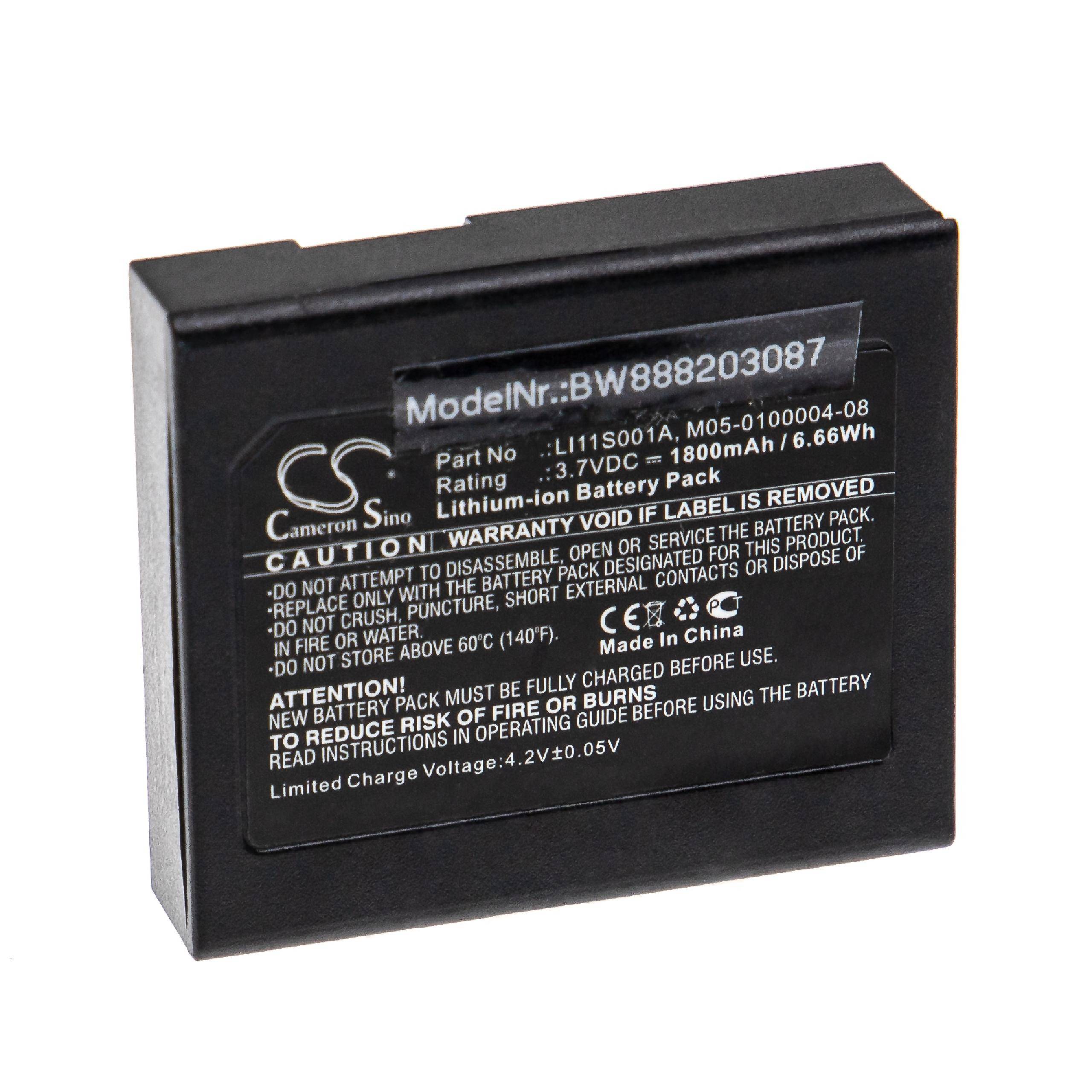Medizintechnik-Akku als Ersatz für Mindray 022-000008-00, LI11S001A - 1800mAh, 3,7V, Li-Ion