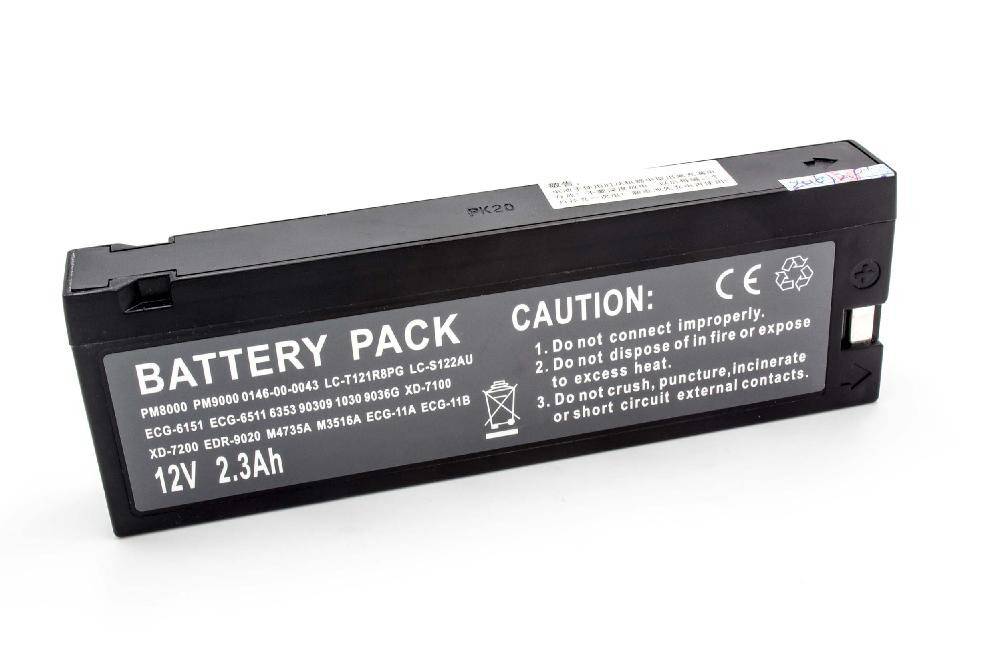Medizintechnik-Akku als Ersatz für Nihon Kohden LCT-1912ANK - 2300mAh, 12V, VRLA-AGM / Blei-Vlies