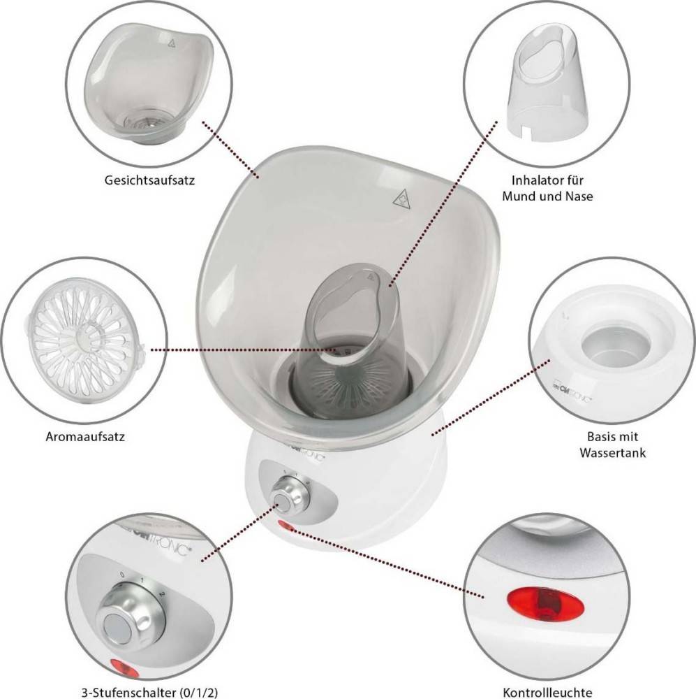 CTC Clatronic Gesichtssauna CTC GS 3656 ws-grau
