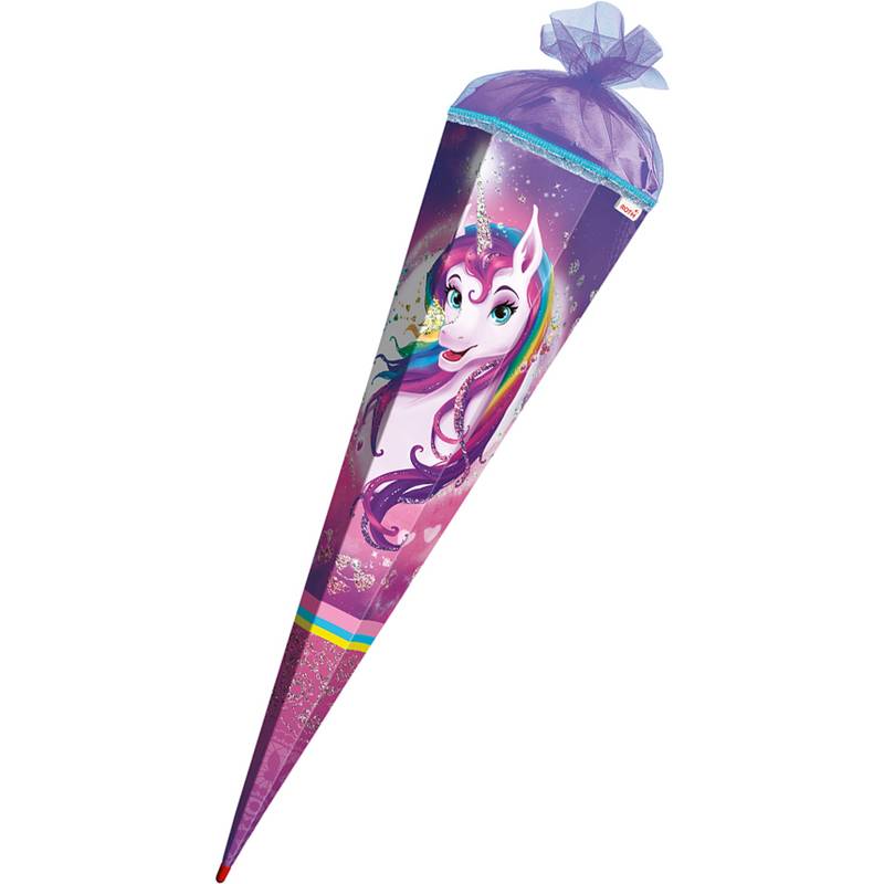 ROTH Schultüte "Einhornportrait", eckig, 850 mm, mit Effekt