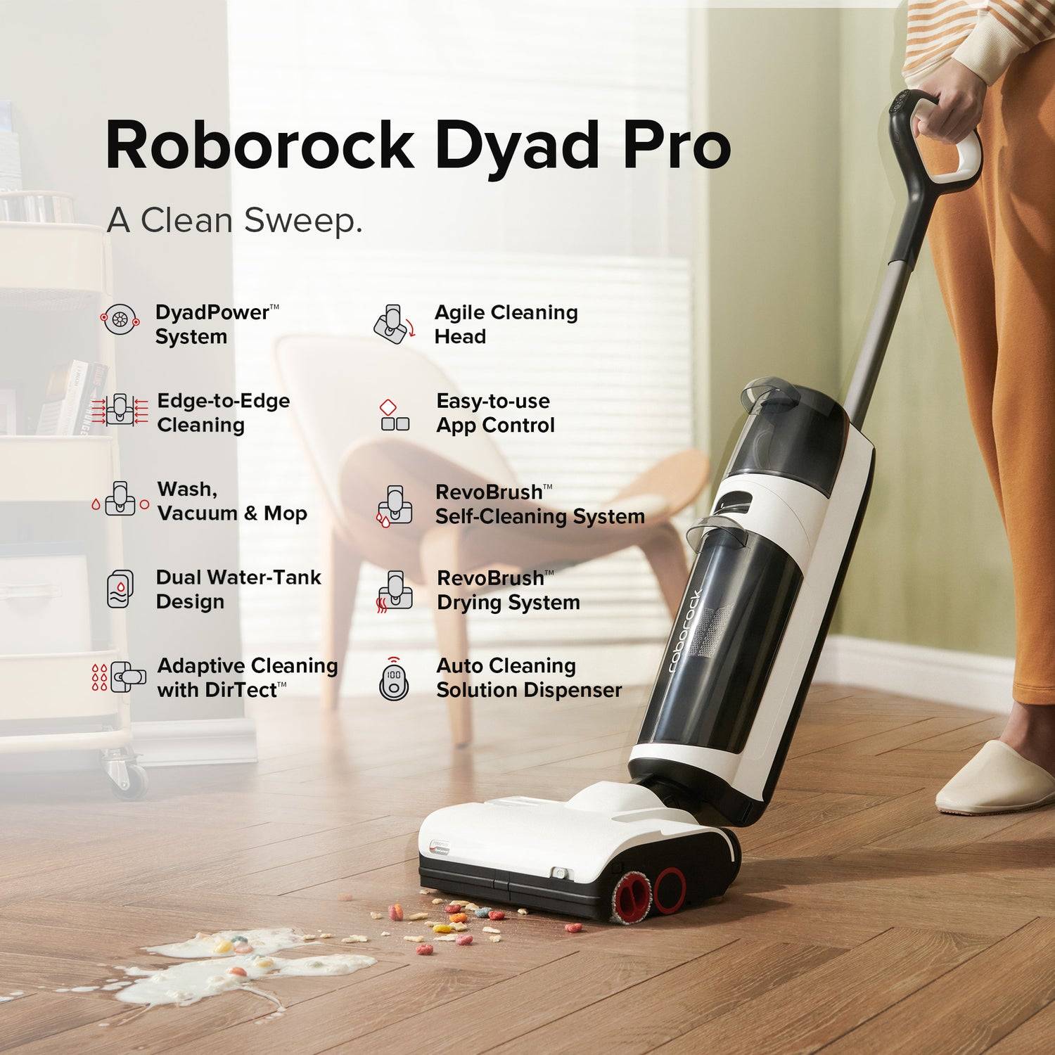 Roborock Dyad Pro Nass Trockensauger Kabelloser Staubsauger Automatische Trocknung
