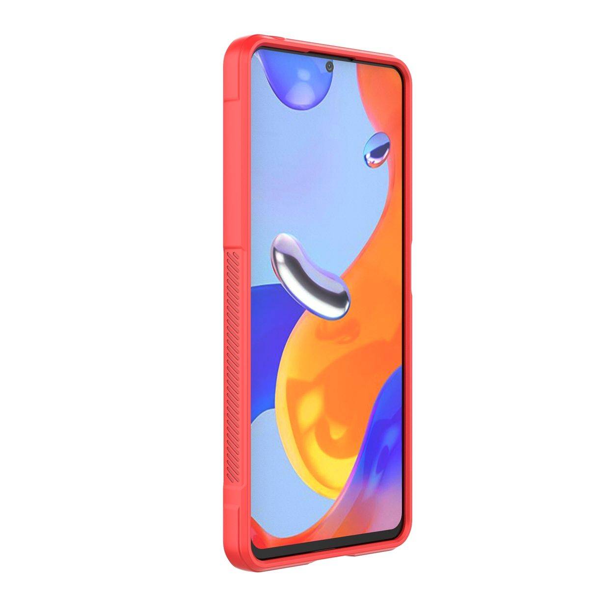 Für Xiaomi Redmi Note 11 Pro 5G TPU / PC Design Magic Shield + Flanell Cover Handy Tasche Hülle Schutz Etuis Rot Neu
