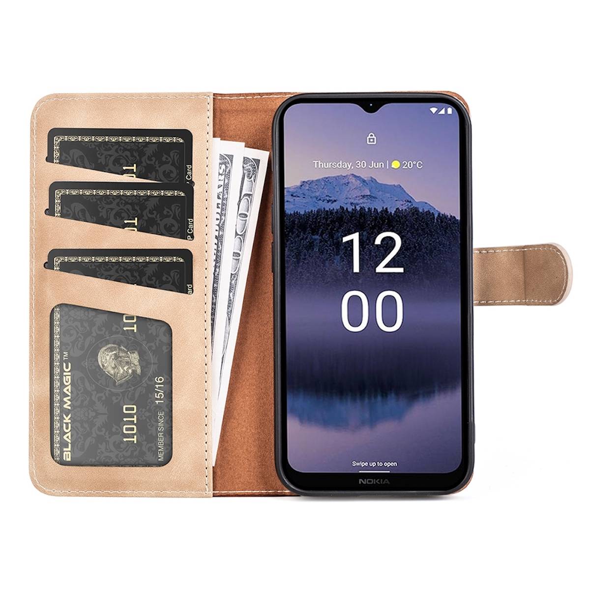 Für Nokia G11 Plus Design Handy Tasche Wallet Premium Braun Schutz Hülle Case Cover Etuis Neu Zubehör