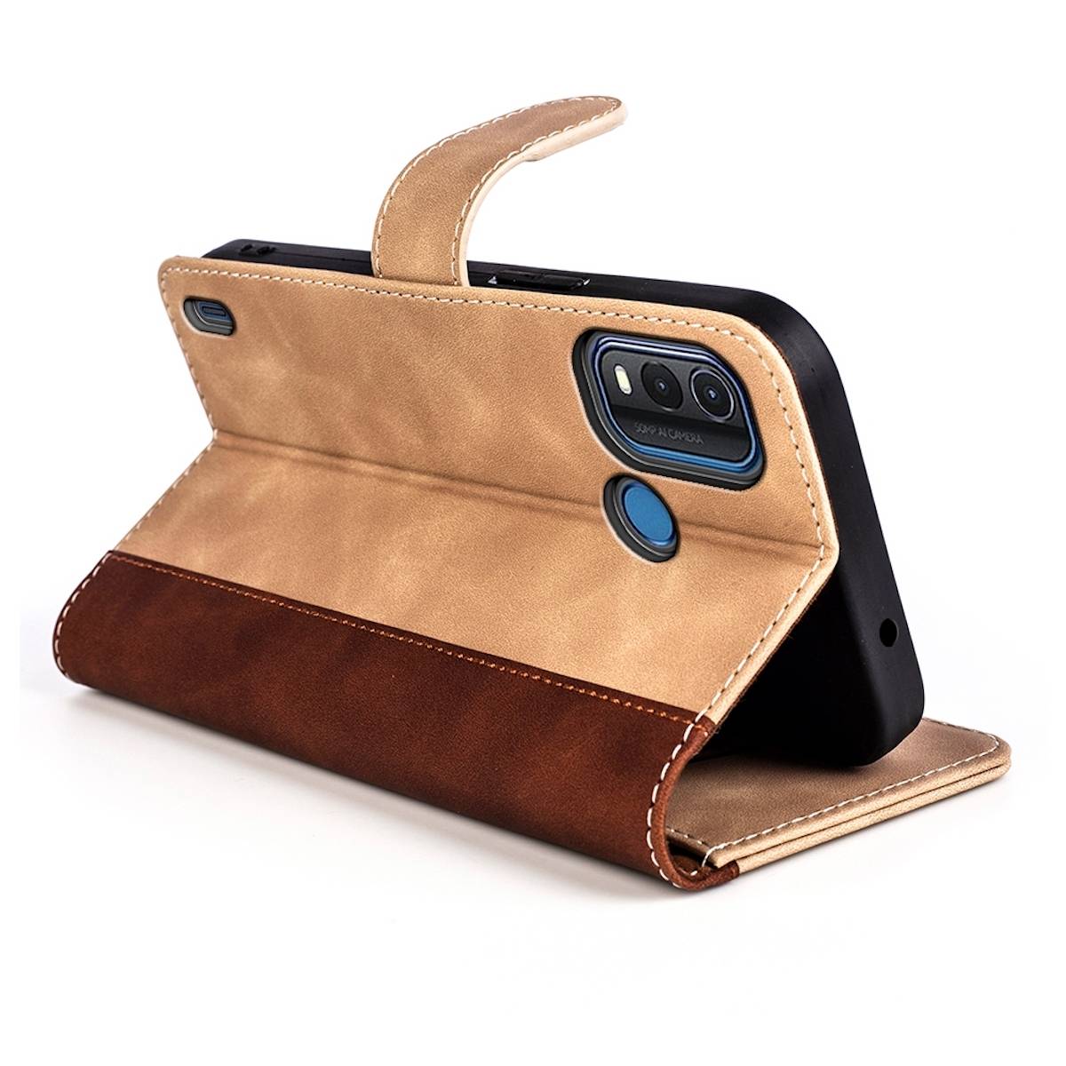 Für Nokia G11 Plus Design Handy Tasche Wallet Premium Braun Schutz Hülle Case Cover Etuis Neu Zubehör