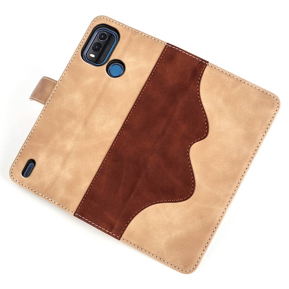 Für Nokia G11 Plus Design Handy Tasche Wallet Premium Braun Schutz Hülle Case Cover Etuis Neu Zubehör