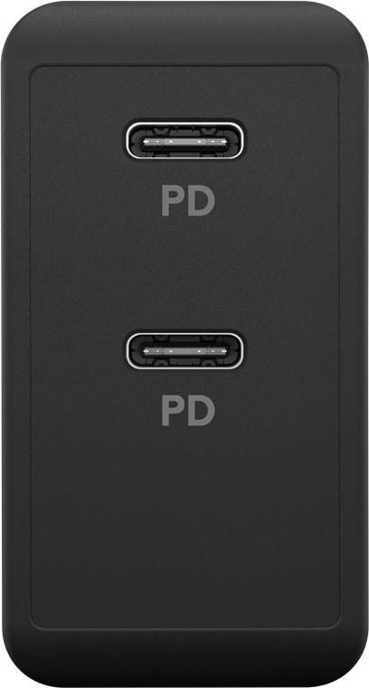 Goobay Dual-USB-C™ PD Schnellladegerät (36 W) schwarz - Ladeadapter mit 2x USB-C™-Anschlüssen (Power Delivery)