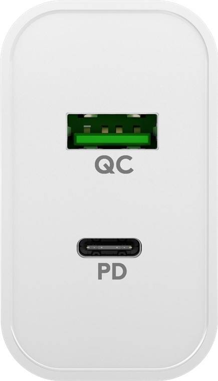 Goobay Dual-USB-Schnellladegerät PD/QC (45 W) weiß - Ladeadapter mit 1x USB-C™-Anschluss (Power Delivery) und 1x USB-A-A