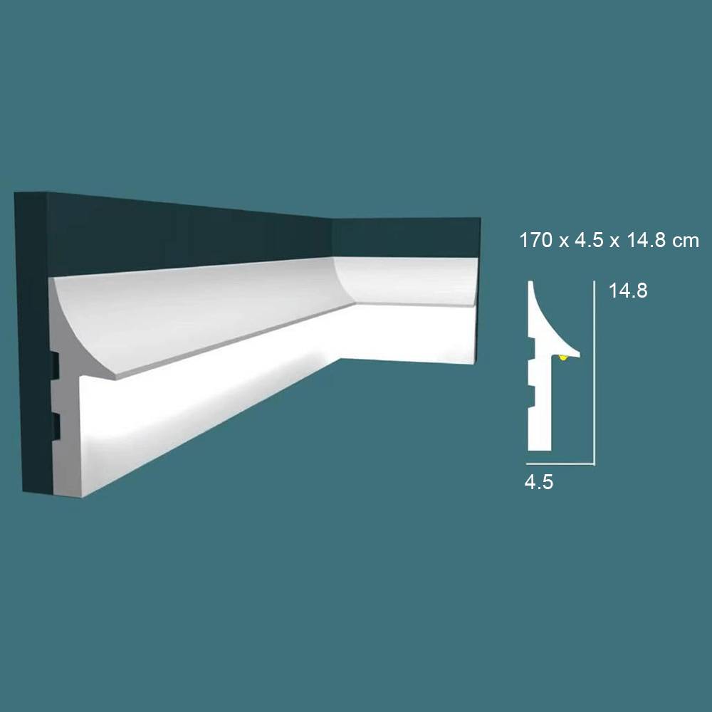Sockelleisten Deckenleisten LED leicht & robust Stuckleisten 25,5M Lichtleisten Fußleisten INO-5