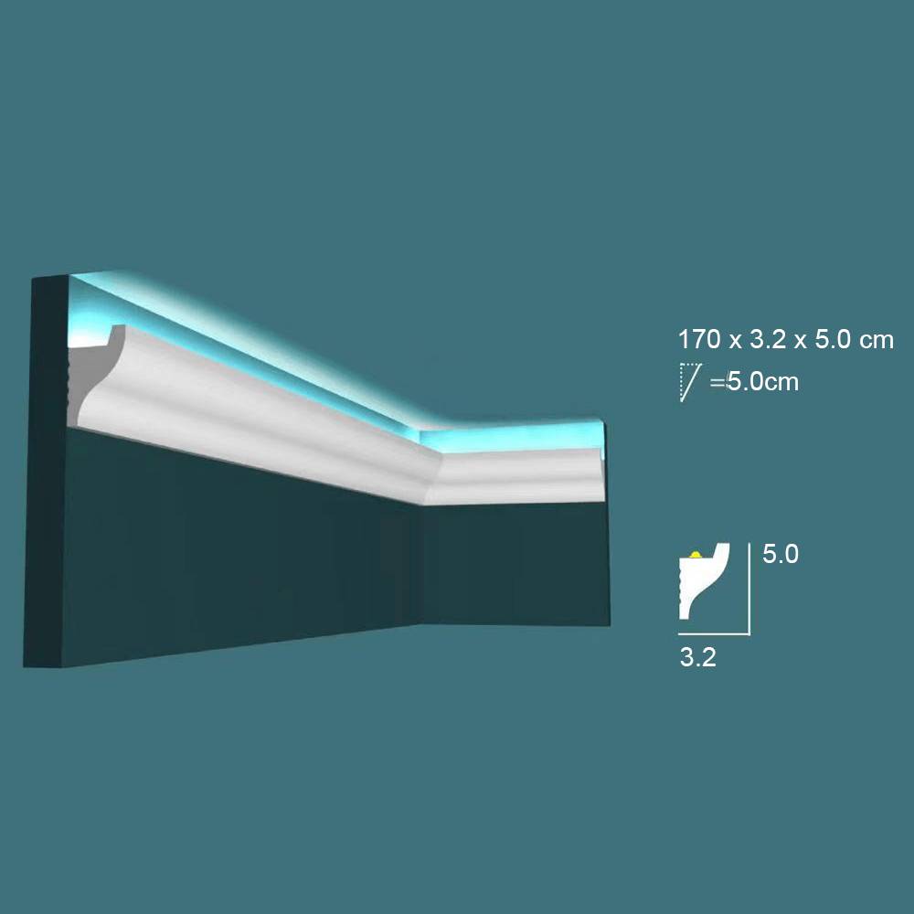 Sockelleisten Deckenleisten LED leicht & robust Stuckleisten 34M Lichtleisten Fußleisten INO-6