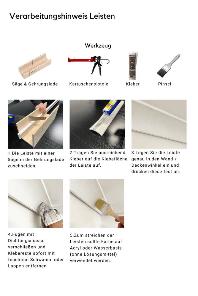 Sockelleisten Deckenleisten LED leicht & robust Stuckleisten 42M Lichtleisten Fußleisten INO-1