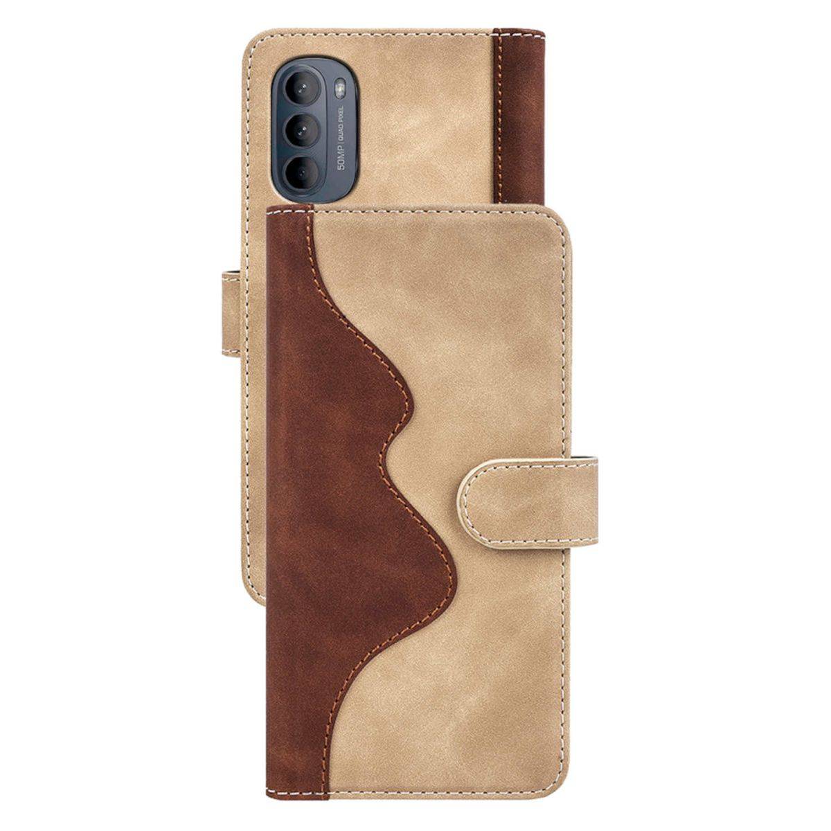 Für Motorola Moto G52 4G Design Handy Tasche Wallet Premium Braun Schutz Hülle Case Cover Etuis Neu Zubehör