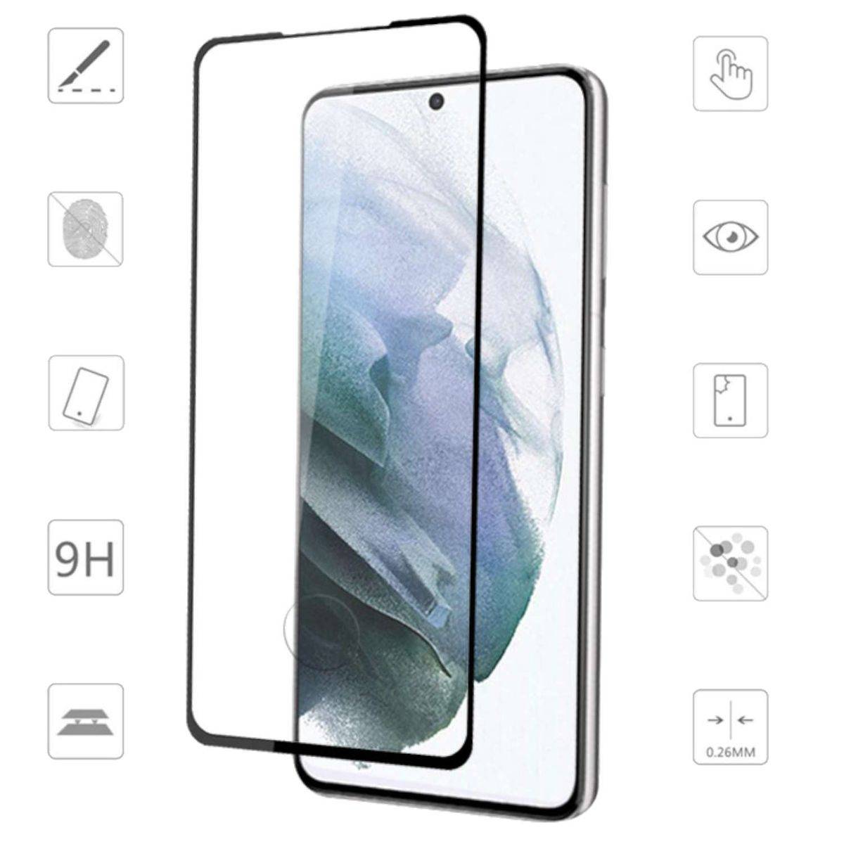 Für Samsung Galaxy S23 Plus 2x 3D Premium 0,3 mm H9 Hart Glas Schwarz Folie Schutz Hülle Neu
