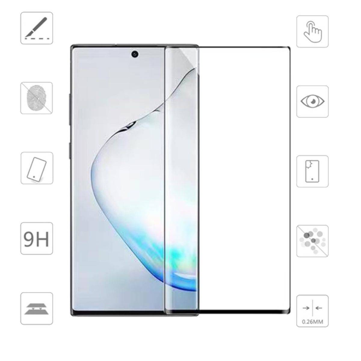 Für Samsung Galaxy S23 Ultra 2x 4D Premium 0,3 mm H9 Curved Hart Glas Panzer Schwarz Folie Schutz Hülle Neu