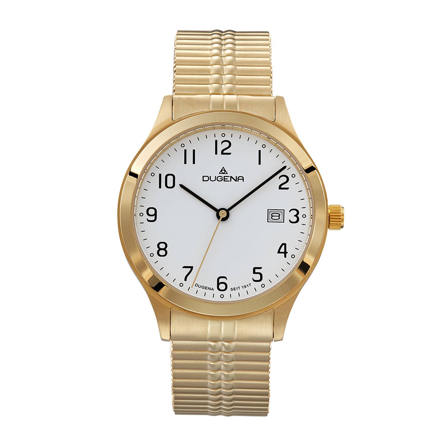 Dugena Herrenuhr 4461072 Bari, Quarz, weißes Zifferblatt, Edelstahl, Mineralglas