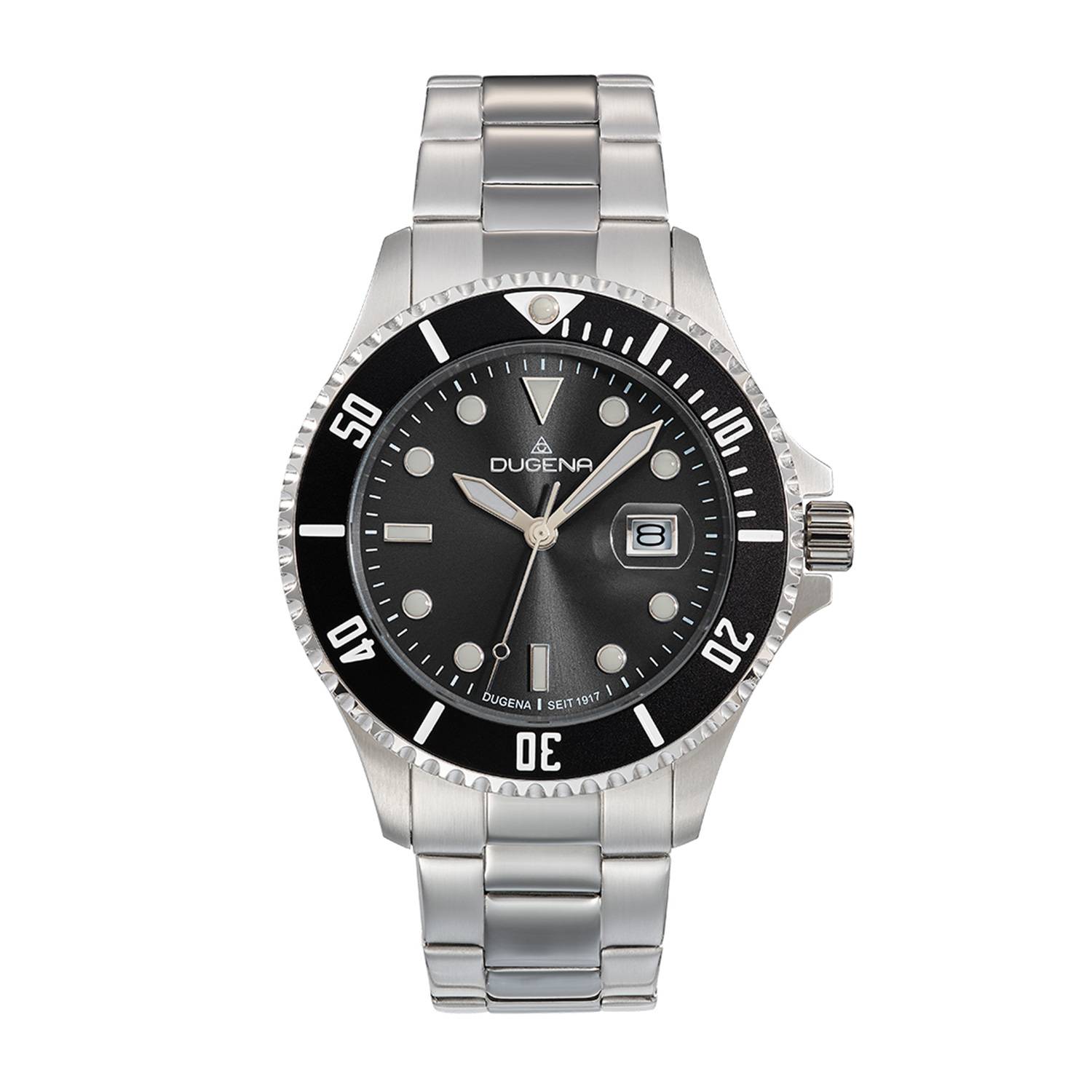 Dugena Herrenuhr 4461002-1 Diver XL, Quarz, schwarzes Zifferblatt, Edelstahl
