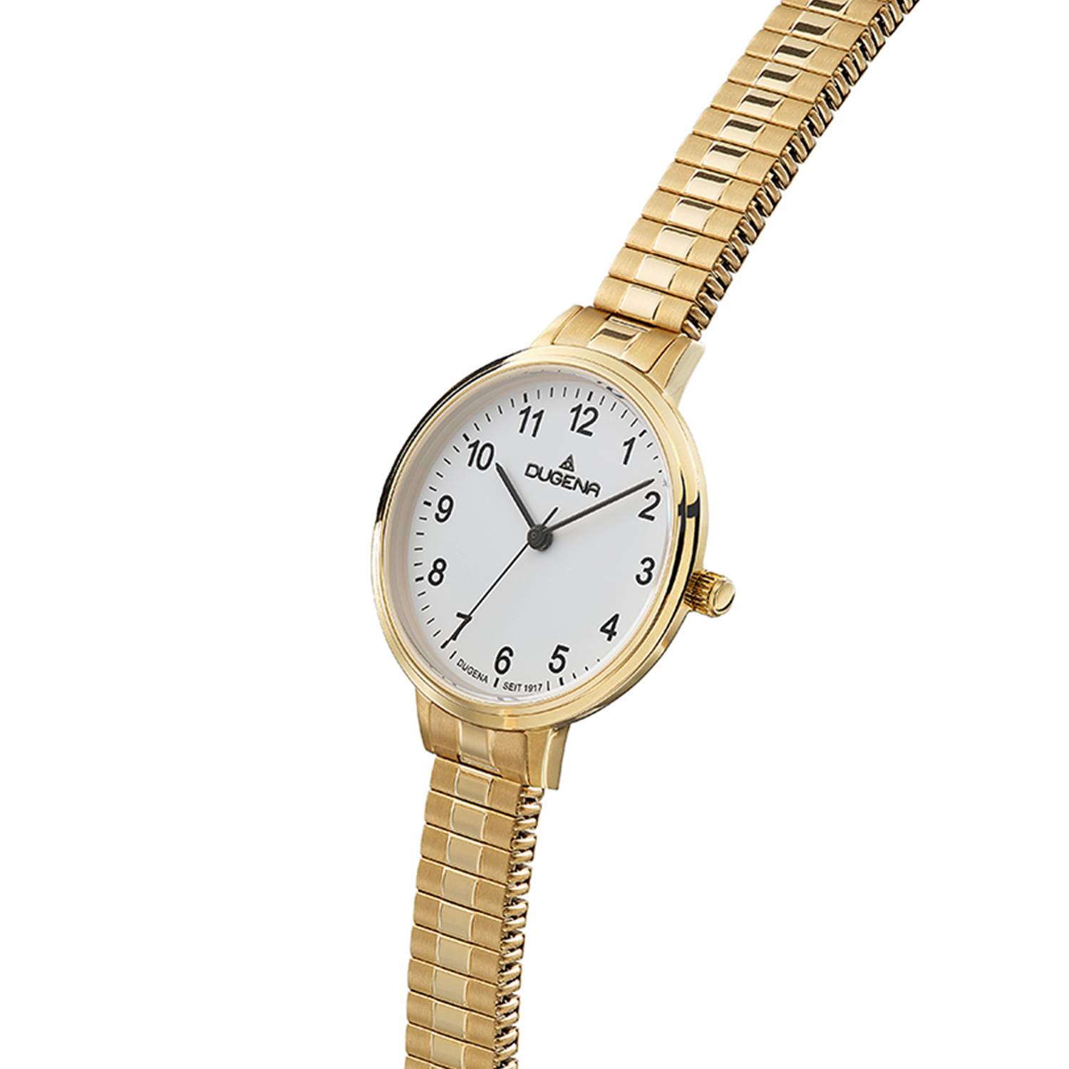 Dugena Damenuhr 4461093 Fiona, Quarz, weißes Zifferblatt, Edelstahl, Mineralglas