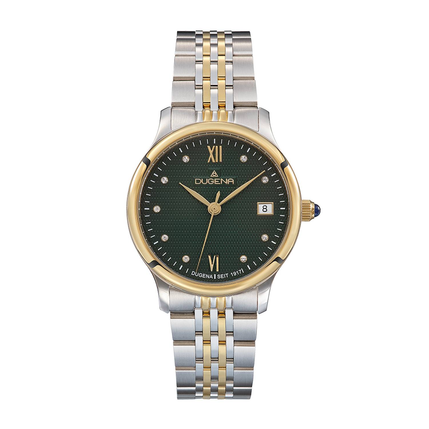 Dugena Damenuhr 4461083 Florenz, Quarz, grünes Zifferblatt, Edelstahl