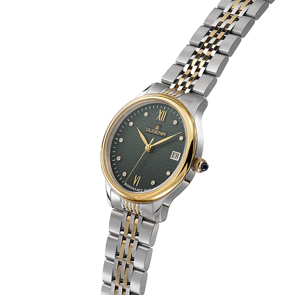 Dugena Damenuhr 4461083 Florenz, Quarz, grünes Zifferblatt, Edelstahl