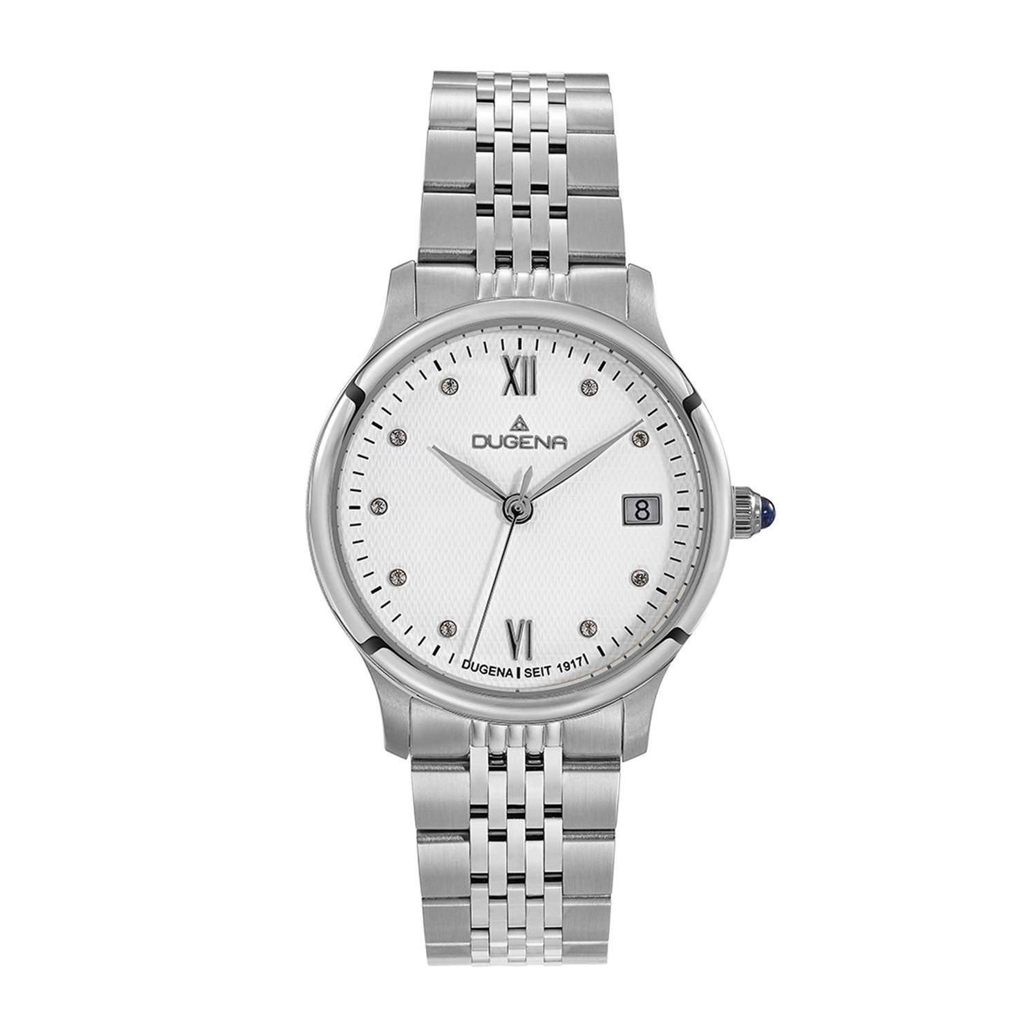 Dugena Damenuhr 4461084 Florenz, Quarz, weißes Zifferblatt, Edelstahl