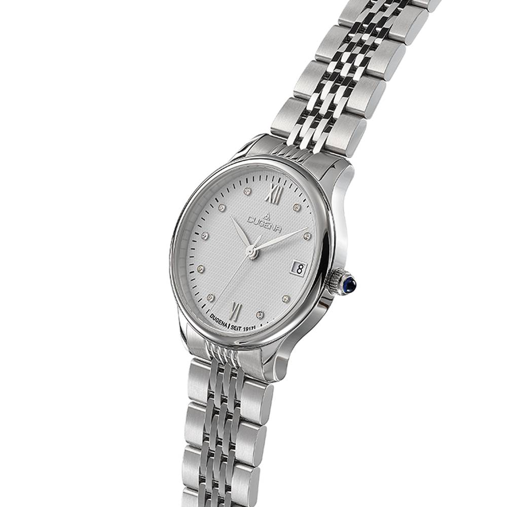 Dugena Damenuhr 4461084 Florenz, Quarz, weißes Zifferblatt, Edelstahl