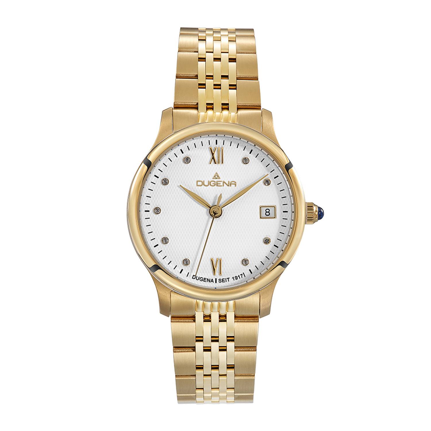 Dugena Damenuhr 4461085 Florenz, Quarz, weißes Zifferblatt, Edelstahl