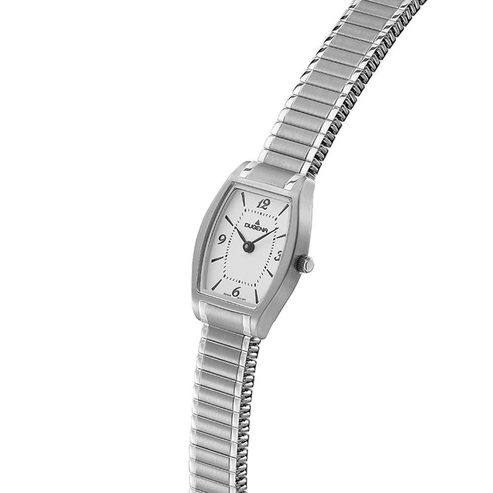 Dugena Damenuhr 4461096 Luzern, Quarz, weißes Zifferblatt, Edelstahl
