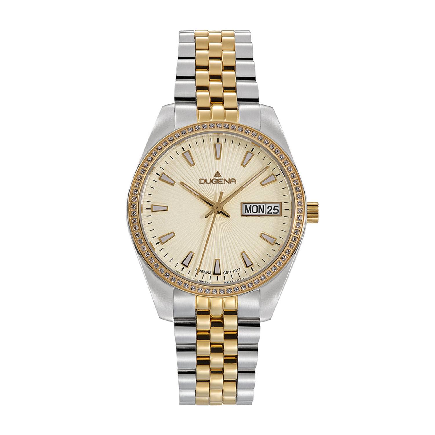 Dugena Damenuhr 4461080 Venetia Stone, Quarz, champagnerfarbenes Zifferblatt