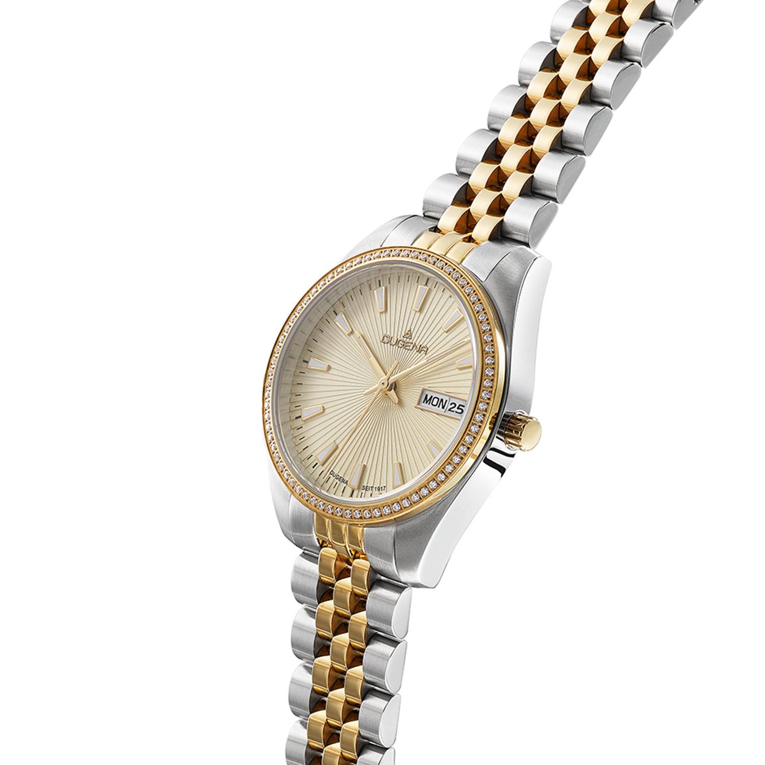 Dugena Damenuhr 4461080 Venetia Stone, Quarz, champagnerfarbenes Zifferblatt