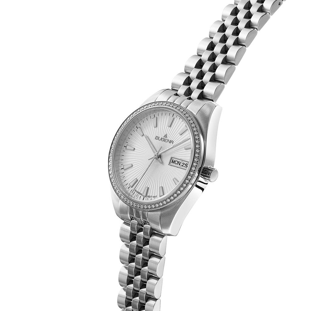 Dugena Damenuhr 4461081 Venetia Stone, Quarz, weißes Zifferblatt, Edelstahl