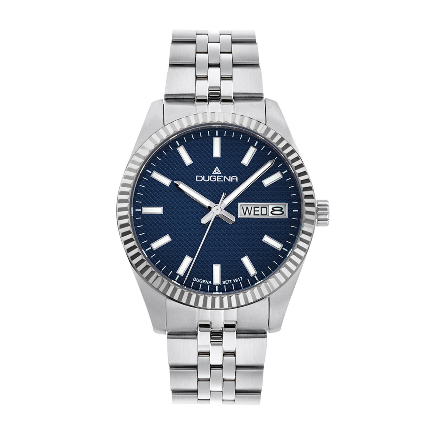 Dugena Herrenuhr 4461069 Vento, Quarz, blaues Zifferblatt, Edelstahl