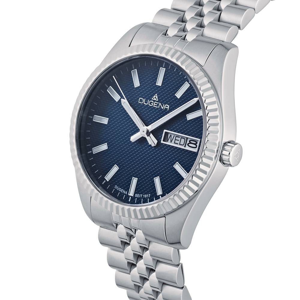Dugena Herrenuhr 4461069 Vento, Quarz, blaues Zifferblatt, Edelstahl