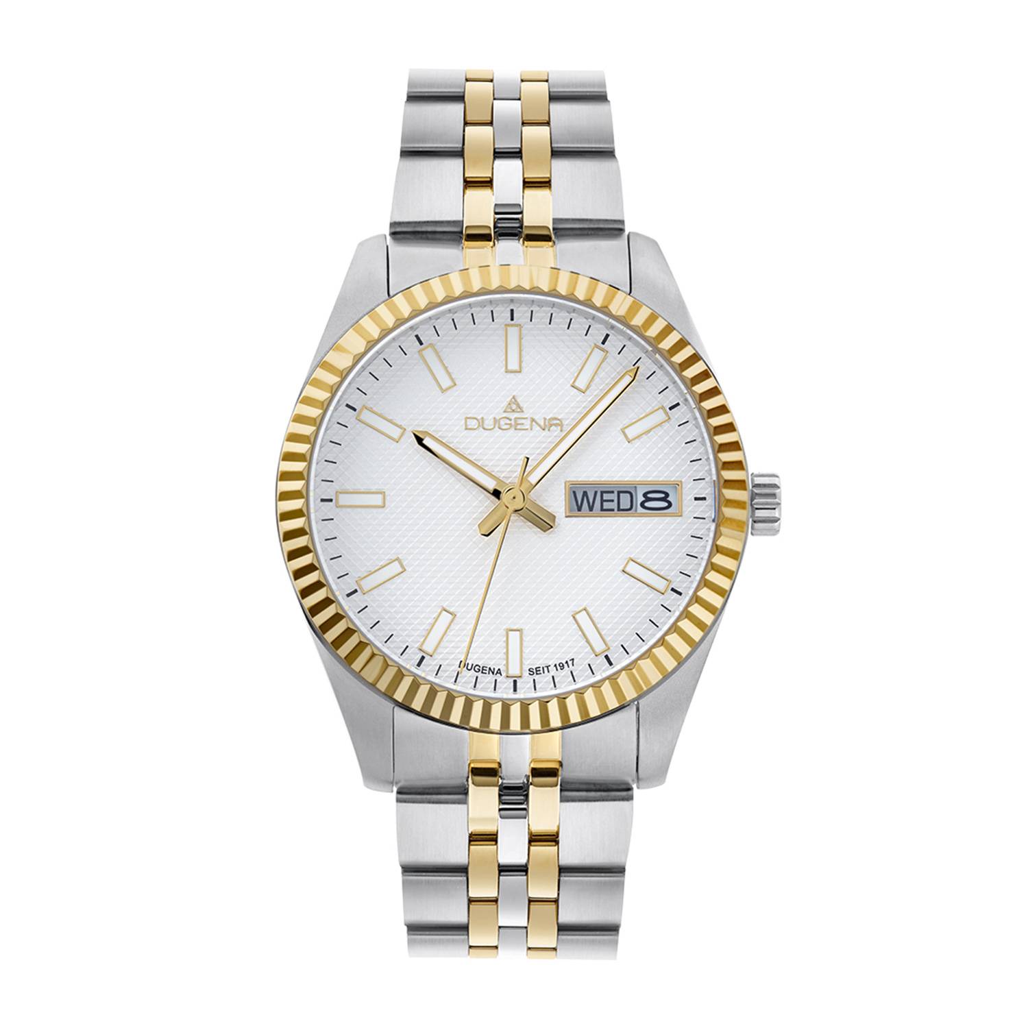 Dugena Herrenuhr 4461070 Vento, Quarz, weißes Zifferblatt, Edelstahl, Saphirglas