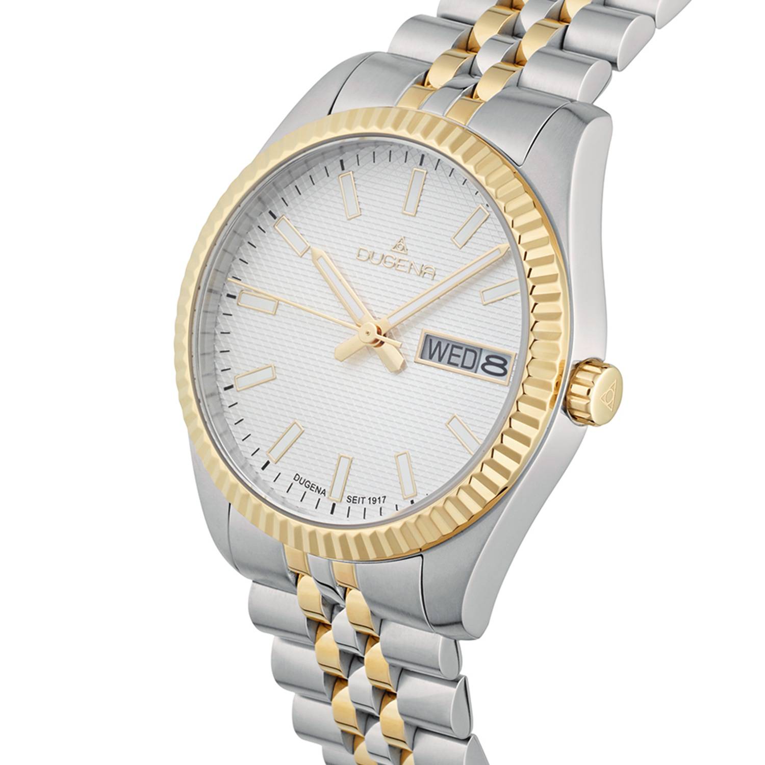 Dugena Herrenuhr 4461070 Vento, Quarz, weißes Zifferblatt, Edelstahl, Saphirglas