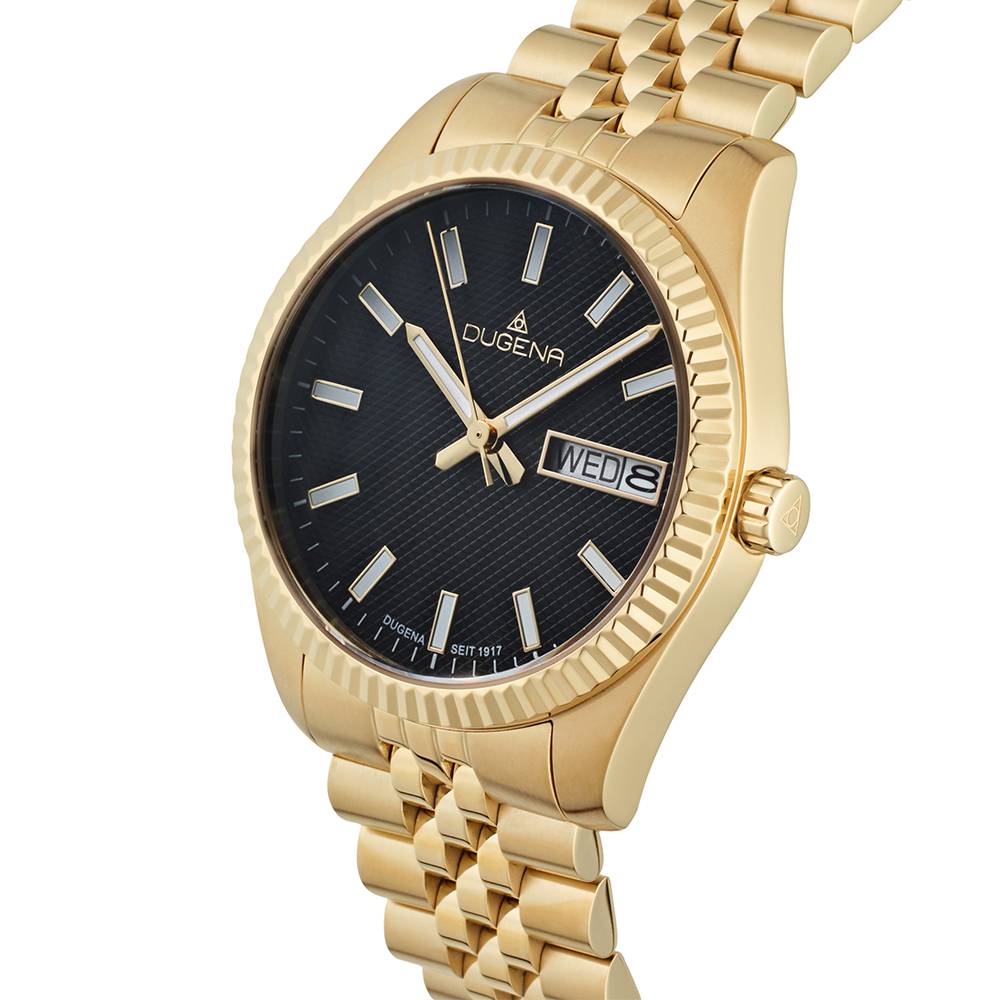 Dugena Herrenuhr 4461071 Vento, Quarz, schwarzes Zifferblatt, Edelstahl