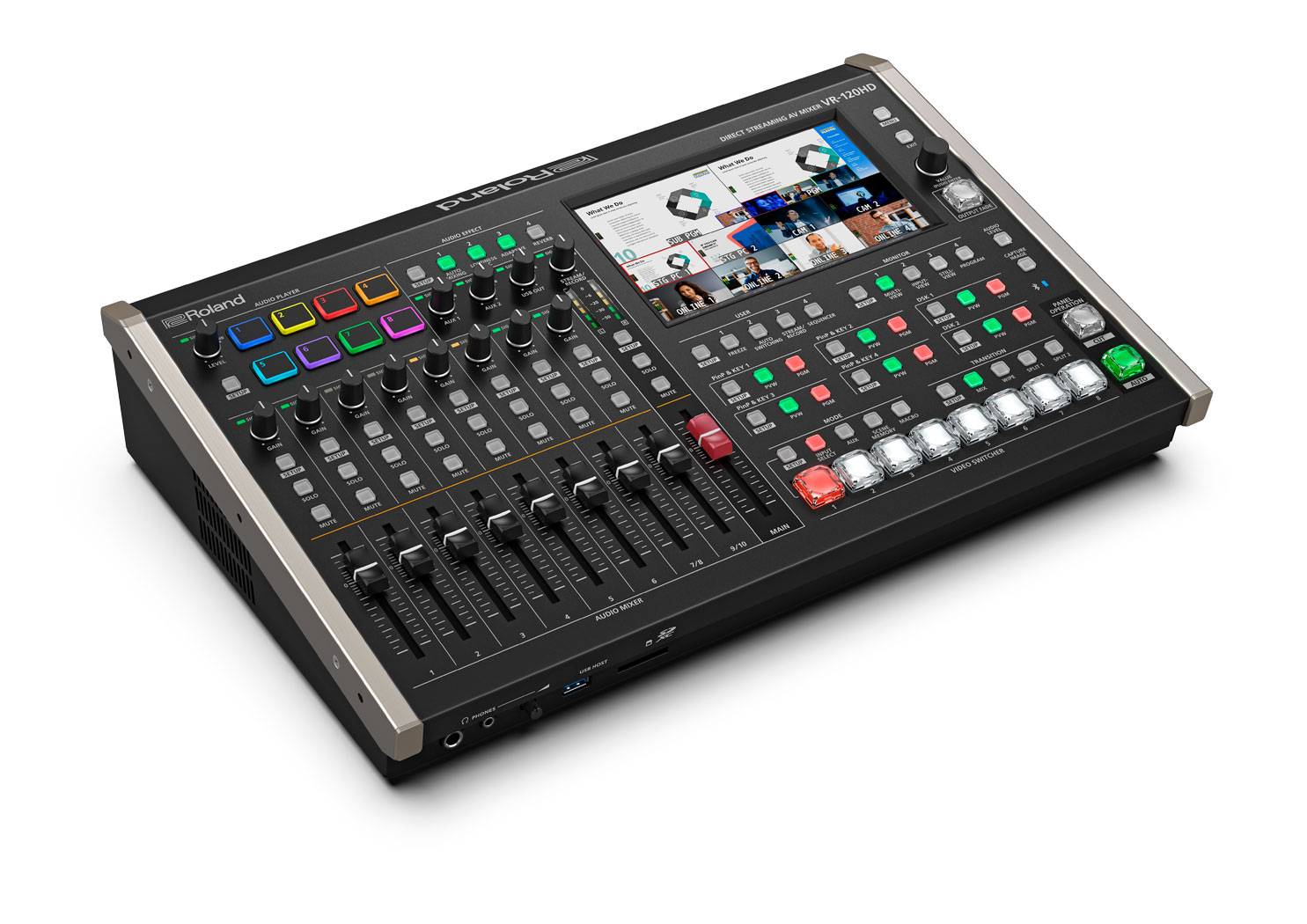 ROLAND VR-120HD - 12-Kanal HD Streaming AV-Mixer (7" Touchscreen | 3G-SDI & HDMI | PTZ-Steuerung | USB-C Streaming |