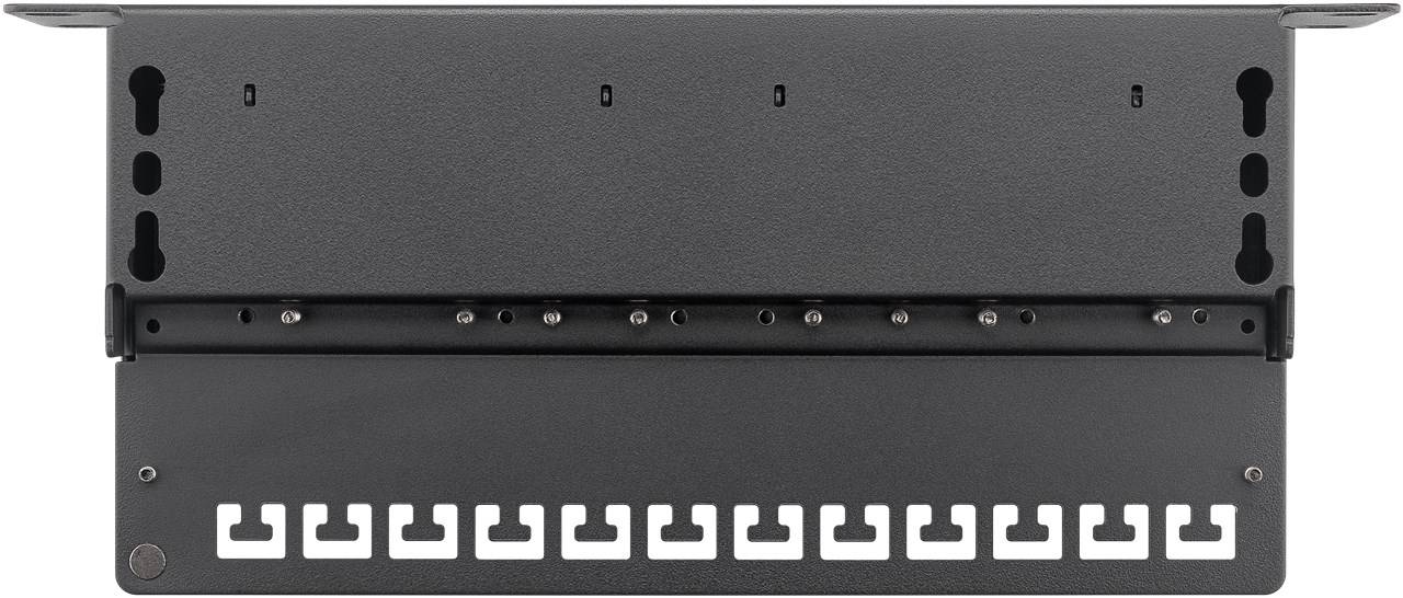 goobay CAT 6a 10 Zoll Patch Panel 12 Port schwarz (Bulk)