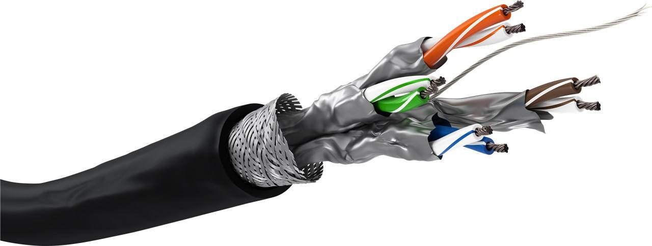 Goobay CAT 6 Outdoor Netzwerkkabel, S/FTP (PiMF), schwarz - Kupferkaschierter Aluminiumleiter (CCA), AWG 26/7 (stranded)