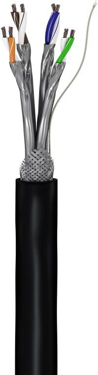 Goobay CAT 6 Outdoor Netzwerkkabel, S/FTP (PiMF), schwarz - Kupferkaschierter Aluminiumleiter (CCA), AWG 26/7 (stranded)