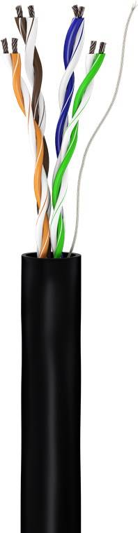 Goobay CAT 5e Outdoor Netzwerkkabel, U/UTP, schwarz - Kupferkaschierter Aluminiumleiter (CCA), AWG 26/7 (stranded), Poly