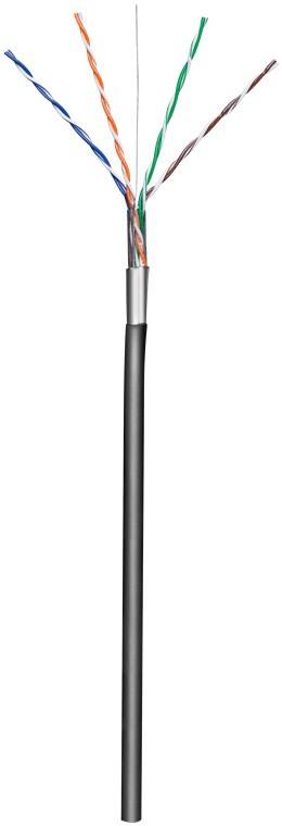 goobay CAT 5e Outdoor Netzwerkkabel F/UTP AWG 24/1 schwarz 100 m