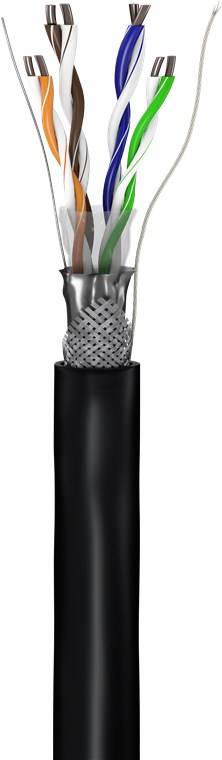 Goobay CAT 5e Outdoor Netzwerkkabel, SF/UTP, schwarz - Kupferkaschierter Aluminiumleiter (CCA), AWG 24/1 (solid), Polyet