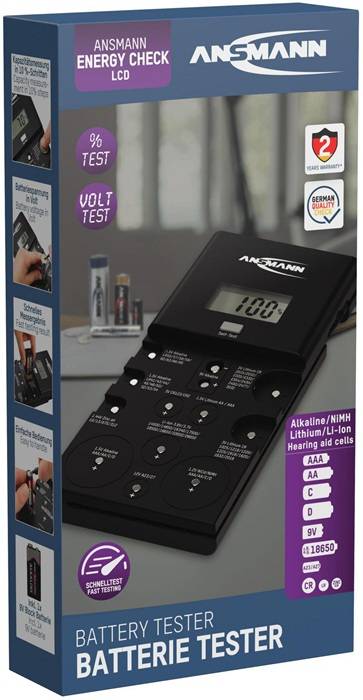 Batterie-/Akkutester f.Akkus u.Batterien 1x9V Blockbatt.ANSMANN