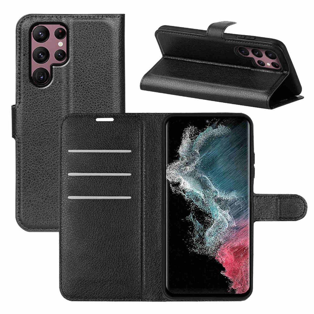 Für Samsung Galaxy S23 Ultra Handy Tasche Wallet Premium Schutz Hülle Case Cover Etuis Neu Zubehör Schwarz