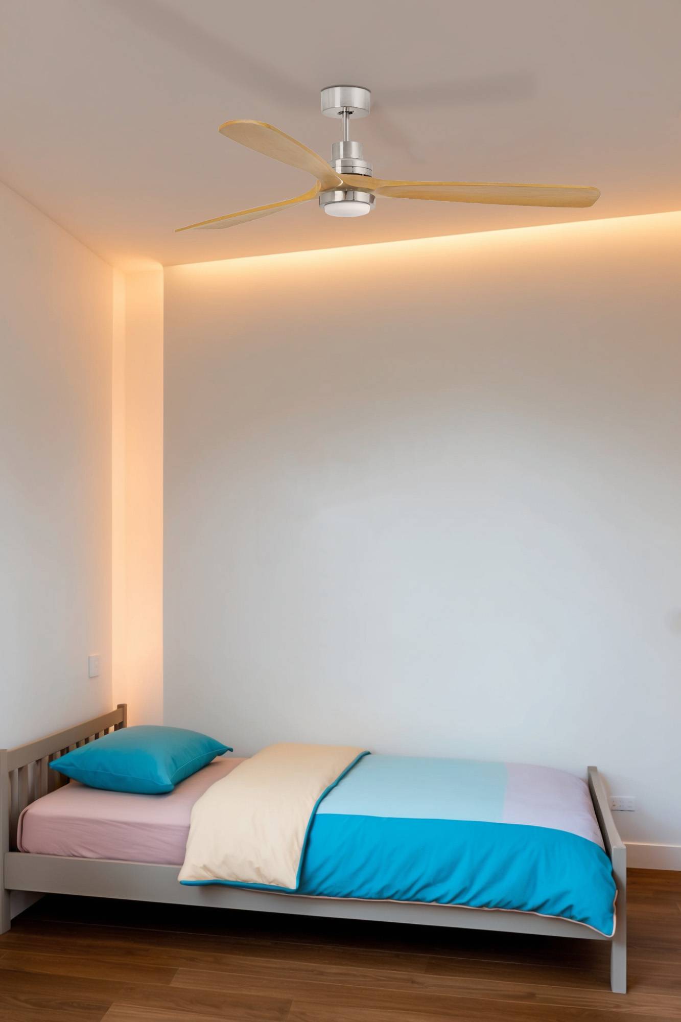 DC Deckenventilator Lantau Nickel Kiefer mit LED