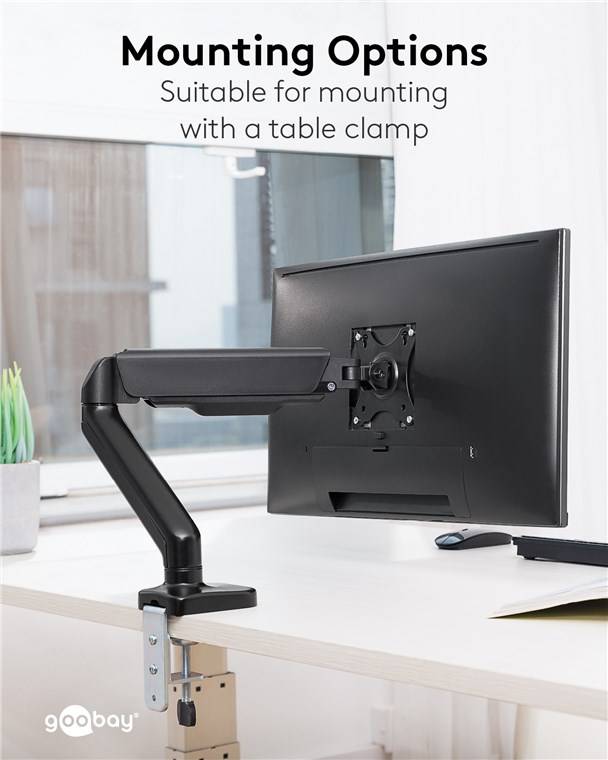 Monitorhalterung mit Gasdruckfeder, schwarz